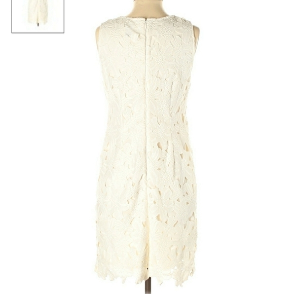 Ann Taylor Off-White Floral Lace Overlay Dress Size 2 Beautiful Wedding Party - Picture 2 of 5